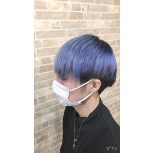 メンズホワイトブルー【ダブルカラー　錦糸町】