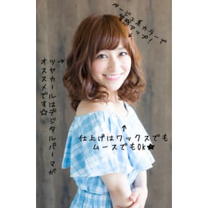 30代40代/デジタルパーマ/ふんわりミディアム/アッシュ