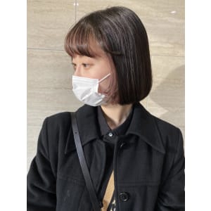 10代、20代/インナーカラー/ボブ/ピンクベージュ
