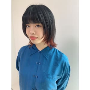 10代20代ウルフカットオレンジインナーカラー/naomi