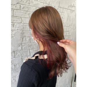 カシスピンクインナーカラーベージュピンク7064