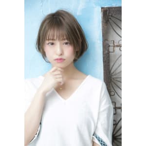 シースルーバング×シンプルショート