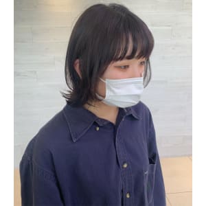 10代20代ボブウルフカットダークパープルカラー/naomi