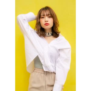 透明感ベージュシースルーバング