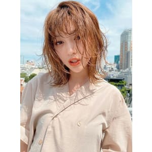 ゆるふわセミロング（外ハネボブアッシュブラウン