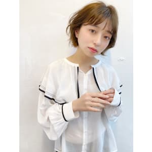 ボブパーマ×ラテベージュ