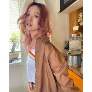 ★ウルフロングレイヤー×サーモンピンクベージュ★
