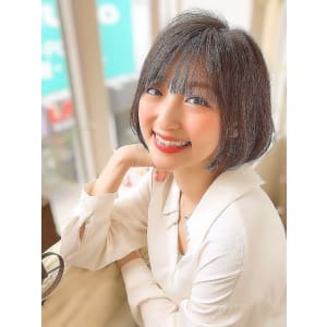 大人可愛いボブ【シースルーバンク】【グレージュカラー】