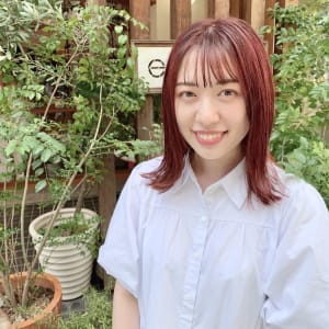 《中目黒サロンe's》春感◎コーラルピンク外ハネボブ【諸星】