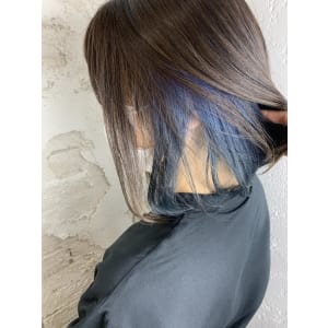 インナーカラー、ブルー、ブルーブラック、ネイビー