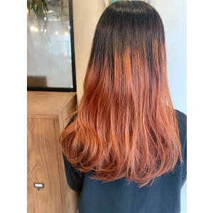 〈藤間〉グラデーションぱきっとオレンジカラー