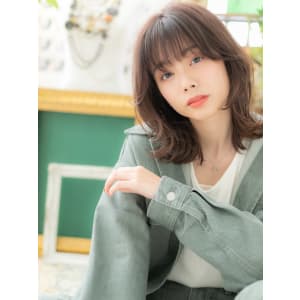 大人かわいいアッシュピンク外ハネボブディ　ヴェールカラー
