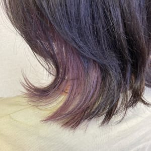 インナーカラー　ピンクバイオレット