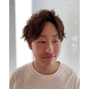 メンズパーマ+前髪縮毛矯正