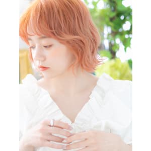 くせ毛風フェザーボブ×オレンジベージュ カールボブ - COVER HAIR & SPA bliss【カバーヘア アンド スパ ブリス】浦和/浦和西口店【カバー ヘア アンド スパ ブリス ウラワ ウラワニシグチテン】掲載中