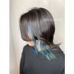 インナーカラー ブルー 青髪 ウルフ イヤリングカラー - BROCANTE LUXBEブロカントラックスビー立川北口店【ブロカントラックスビータチカワキタグチテン】掲載中