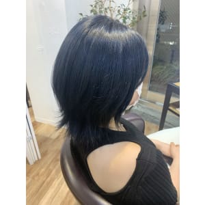 ネイビーブルー 韓国ヘア