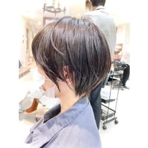 丸みショートボブ×パープルグレージュ【Ash大泉学園 横山】