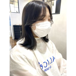 韓国センターパート×グレージュカラー