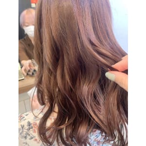 ブリーチなしピンクベージュカラー