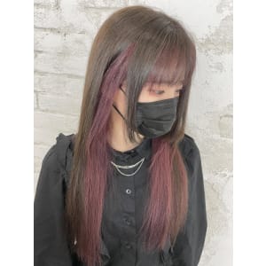 インナーカラー、フェイスフレーミング、コットンピンク