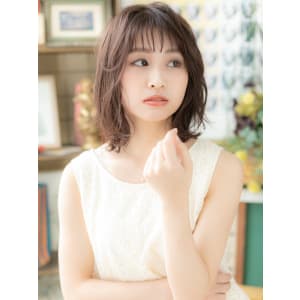 くせ毛風シースルーバング小顔ウェットヘア　プリカール