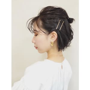 黒髪ショートボブアレンジ
