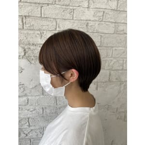 大人ショートボブエアリーバングココアブラウン20代30代