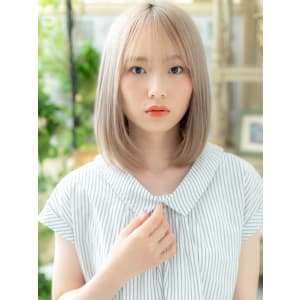 韓国風ハイライト小顔透け感シースルーバング　大人ガーリー