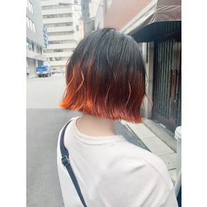 ◇オレンジ/グラデーション◇ハイトーンカラー/こなれヘア