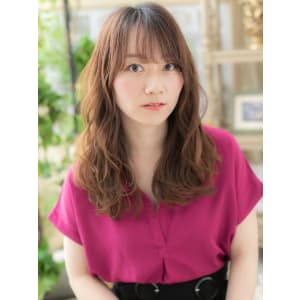 外国人風アシンメトリー透け感エアリーロング　シースルー前髪