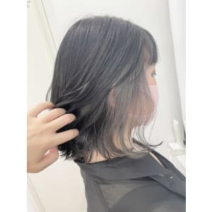 インナーカラー/シルバーグレー/黒髪/韓国