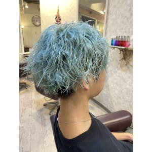 水色カラー/ソフトスパイラルマッシュ - hair epoque【ヘアーエポック】掲載中