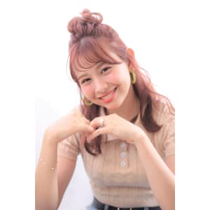 カジュアルドレスヘア×ピンクベージュ