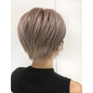 ダブルカラー　ピンクベージュ