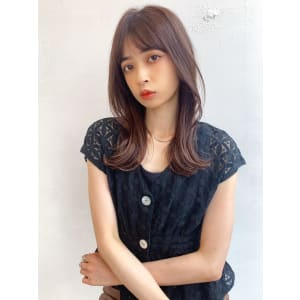 大人可愛い韓国ナチュラルレイヤー ココアブラウンカラー