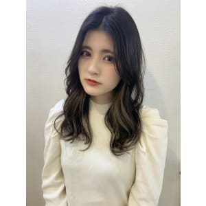 大人韓国風センターバング/インナーホワイトベージュ