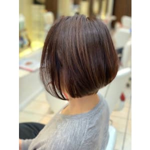 前下がり/小顔/ボブ/ミニボブ/ブラウン/30代40代50代
