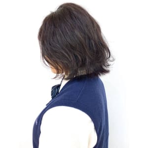 外ハネ/くびれ/小顔/無造作/ナチュラルブラウン/40代
