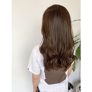 大人ロング×グレージュ