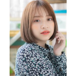 暖色系カラー透けバング前下がりぷつっとボブ うる艶髪 - COVER HAIR & SPA bliss 浦和西口店【カバー ヘア アンド スパ ブリス】【カバー ヘア アンド スパ ブリス ウラワニシグチテン】掲載中
