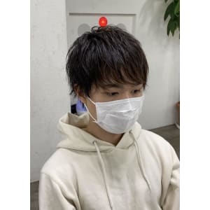 メンズショート/マッシュ/ウルフ/黒髪/￥5280