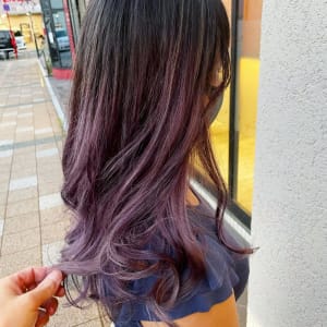 透明感パープルカラーグラデーション