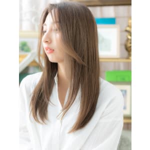 かきあげ前髪抜け感ヘア…小顔流れるレイヤー　うる艶髪