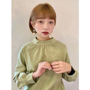 すっきり耳掛けボブでも小顔バング