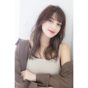 シア―グレージュニュアンスカールシースルーバング池袋