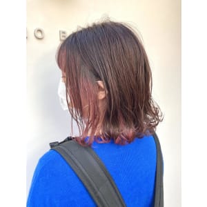 インナーカラー　イヤリングカラー　ピンクカラー