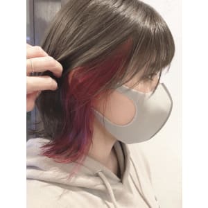 【luccica】グレーベージュ×チェリーピンク