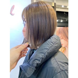 ブリーチなし グレージュ 透明感カラー