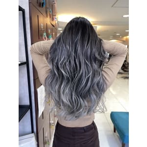 バレイヤージュホワイトブルーブルーシルバー2252
